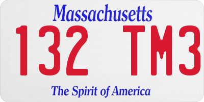 MA license plate 132TM3