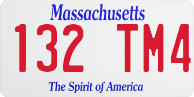 MA license plate 132TM4
