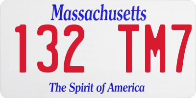 MA license plate 132TM7