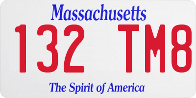 MA license plate 132TM8