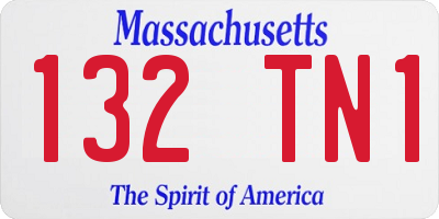MA license plate 132TN1