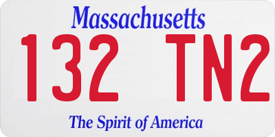 MA license plate 132TN2