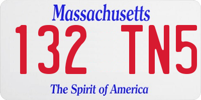 MA license plate 132TN5
