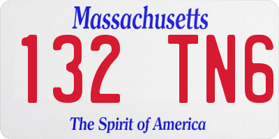 MA license plate 132TN6