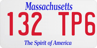 MA license plate 132TP6