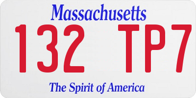MA license plate 132TP7