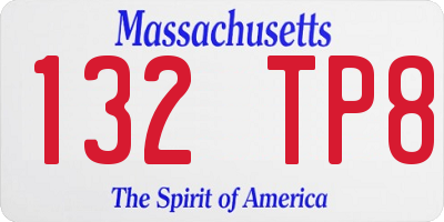 MA license plate 132TP8