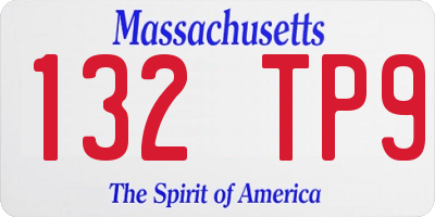 MA license plate 132TP9