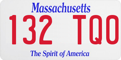 MA license plate 132TQ0