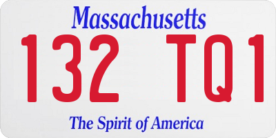MA license plate 132TQ1