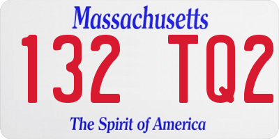 MA license plate 132TQ2