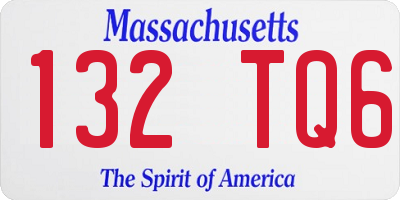 MA license plate 132TQ6