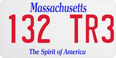MA license plate 132TR3