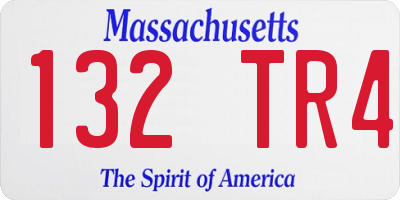 MA license plate 132TR4