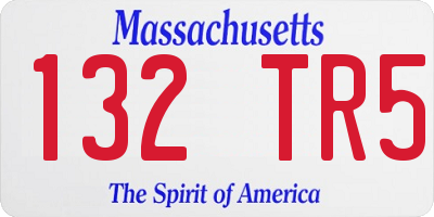 MA license plate 132TR5