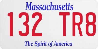 MA license plate 132TR8