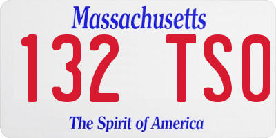 MA license plate 132TS0