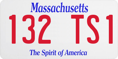MA license plate 132TS1