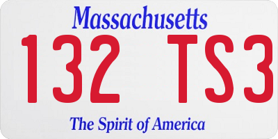 MA license plate 132TS3