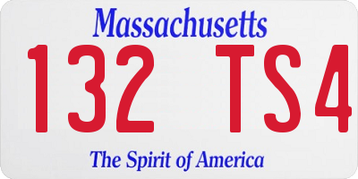 MA license plate 132TS4