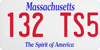 MA license plate 132TS5