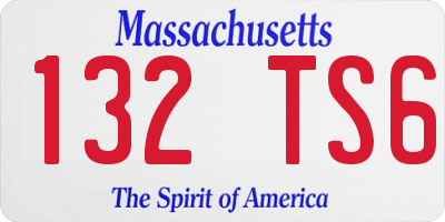 MA license plate 132TS6