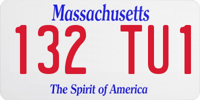 MA license plate 132TU1