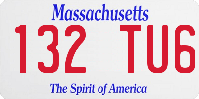 MA license plate 132TU6