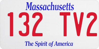 MA license plate 132TV2