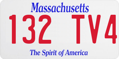 MA license plate 132TV4
