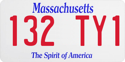 MA license plate 132TY1