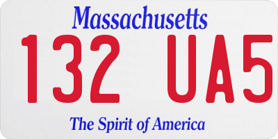 MA license plate 132UA5