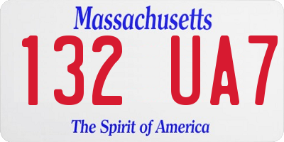 MA license plate 132UA7