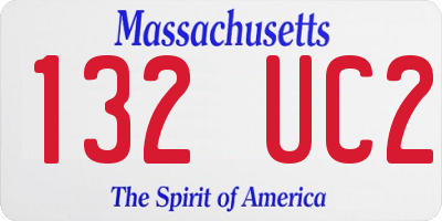 MA license plate 132UC2