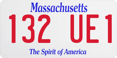 MA license plate 132UE1