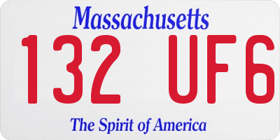 MA license plate 132UF6