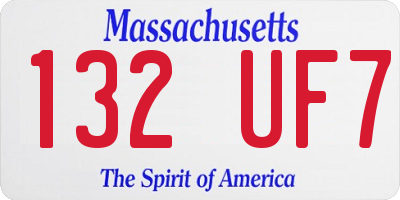 MA license plate 132UF7