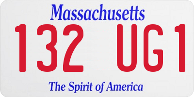 MA license plate 132UG1