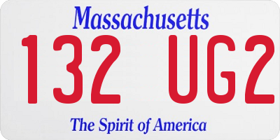 MA license plate 132UG2