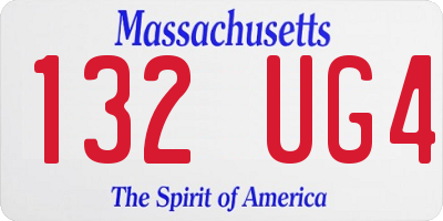 MA license plate 132UG4