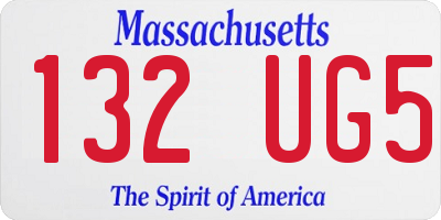 MA license plate 132UG5