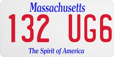MA license plate 132UG6
