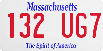 MA license plate 132UG7