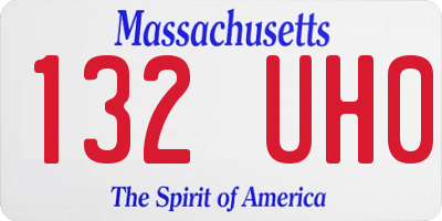 MA license plate 132UH0
