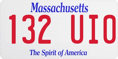 MA license plate 132UI0