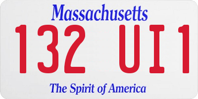 MA license plate 132UI1