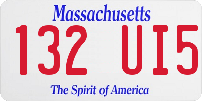 MA license plate 132UI5