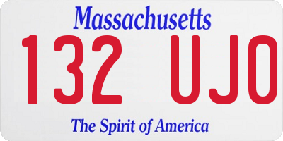 MA license plate 132UJ0
