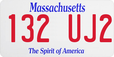 MA license plate 132UJ2