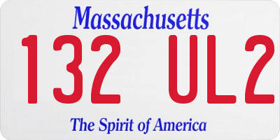 MA license plate 132UL2
